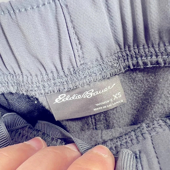 Eddie Bauer Gray Fleece-Lined Softshell Pants XS | Warm Winter Hiking Joggers - Picture 4 of 5